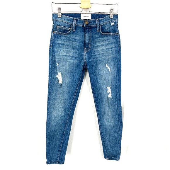 Current/Elliott High Waisted Stiletto Niagra Destroy distressed denim skinny 27 - Picture 1 of 11